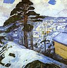 Winter Paintings - Winter Kragero by Edvard Munch